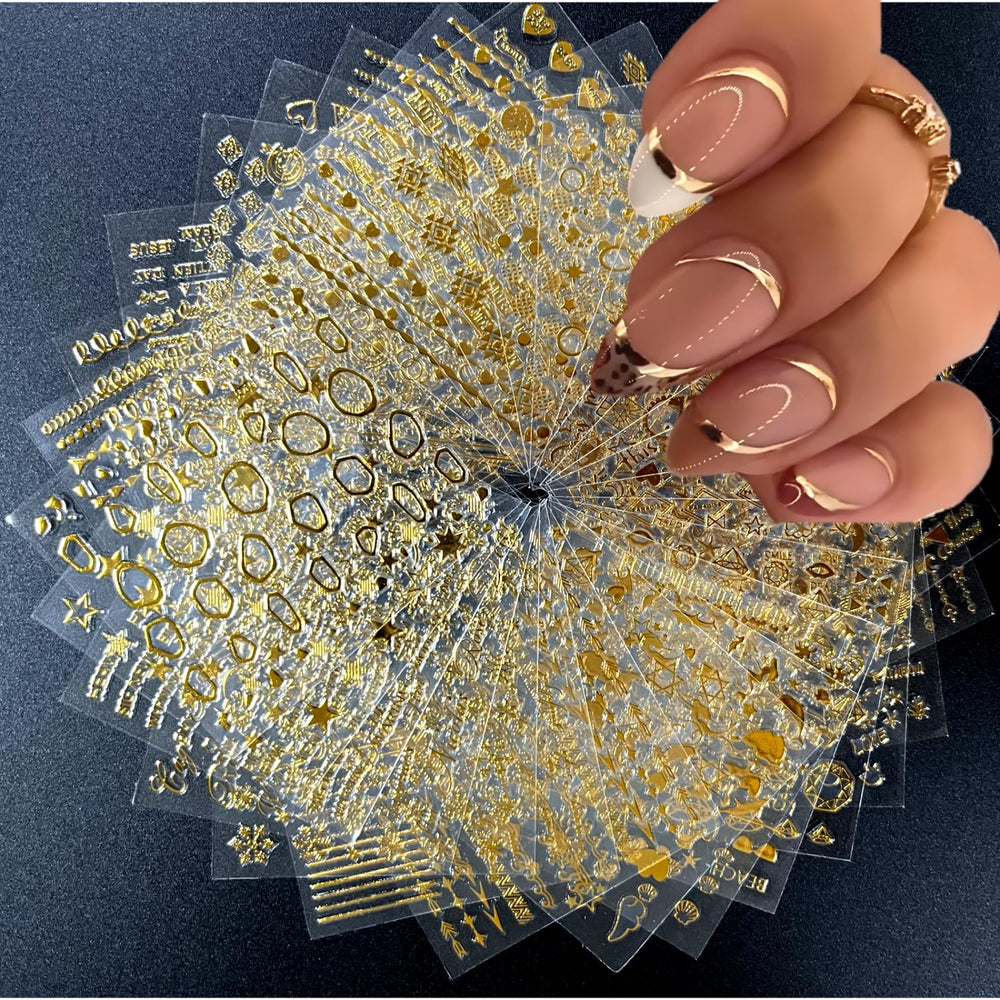 SPLOCUDU front packaging displaying 30 gold nail sticker sheets for quick styling