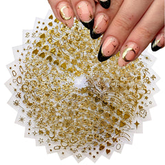 SPLOCUDU front packaging showing 30 gold star nail sticker sheets and benefit quick selection