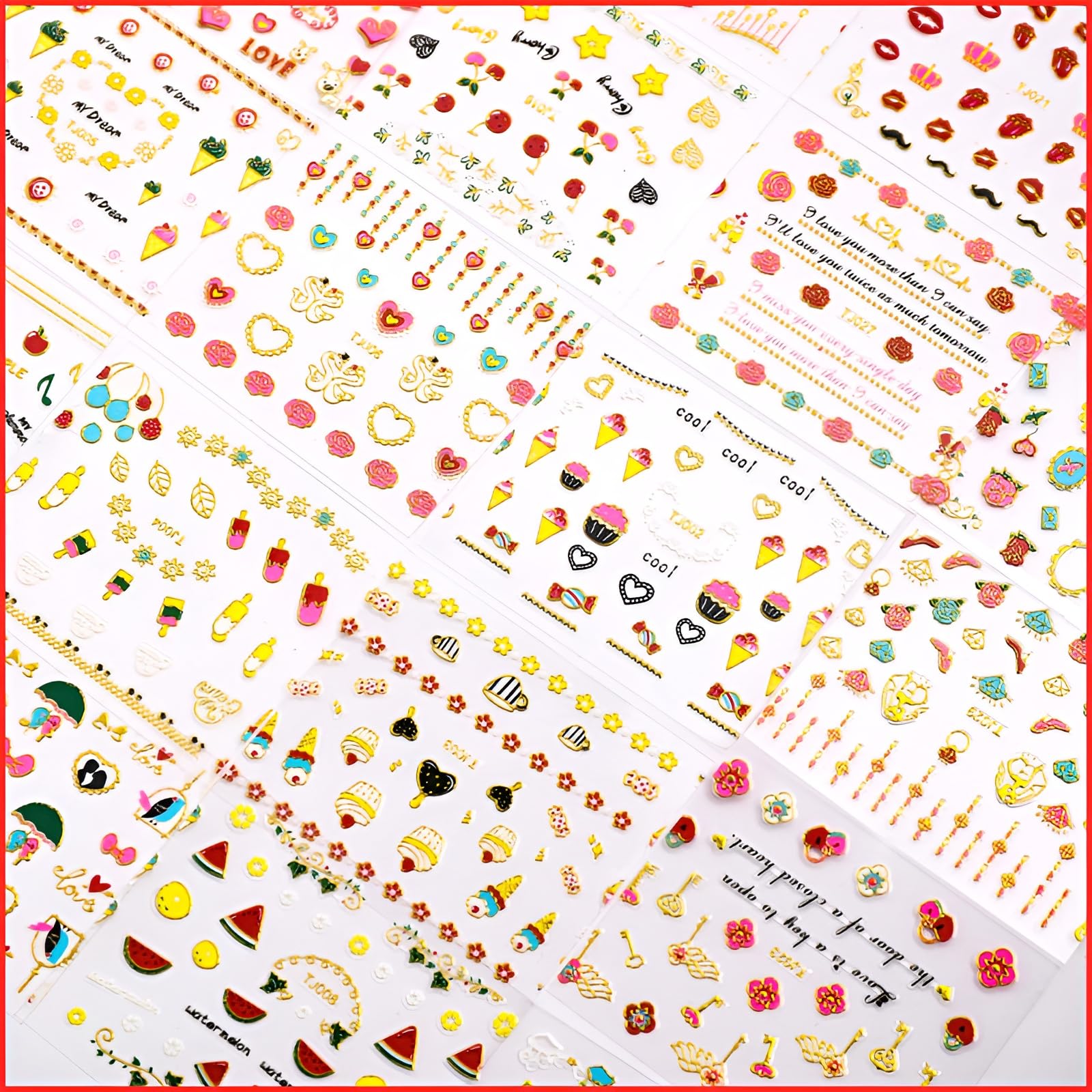 SPLOCUDU stickers applied on acrylic nail demonstrating salon-ready finish