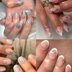 SPLOCUDU stickers applied on acrylic nails showing instant glam benefit