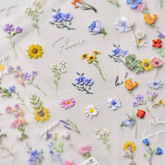 SPLOCUDU floral stickers applied on polished nails demonstrating instant style