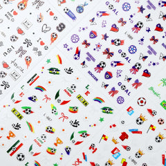 SPNBCQ finished manicure with football decals showing polished game-day style