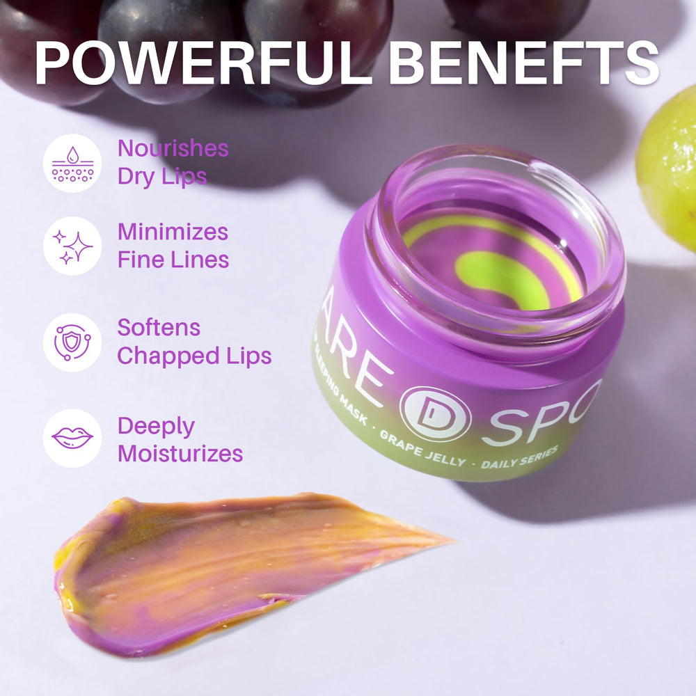 SPODARE applied on lips demonstrating even coverage and overnight softening benefit