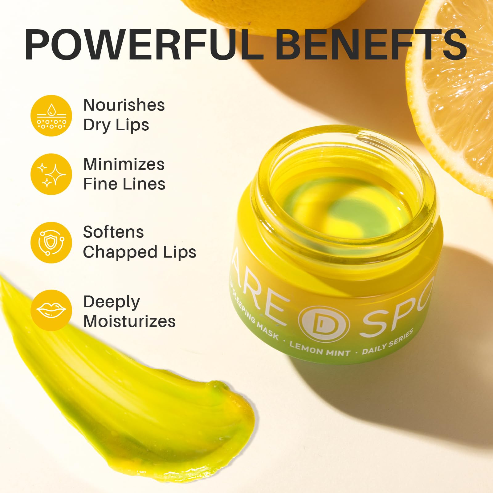SPODARE applying mask to lips showing even coverage for softened lip surface