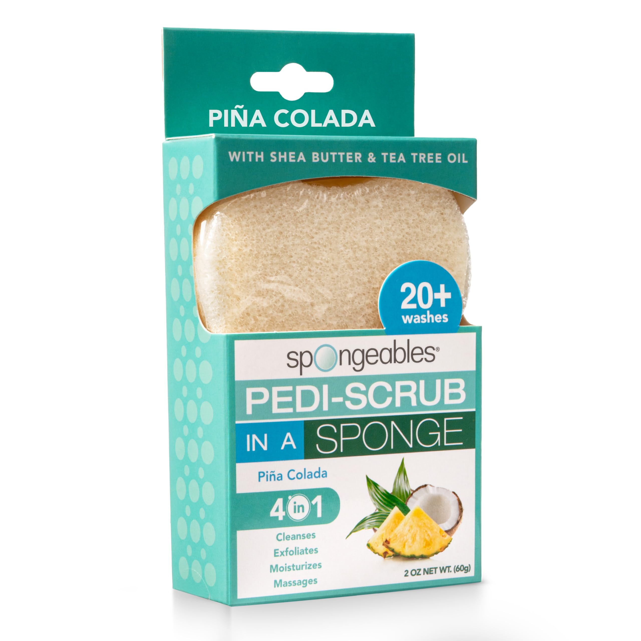 Spongeables front packaging showing product and piña colada scent benefit