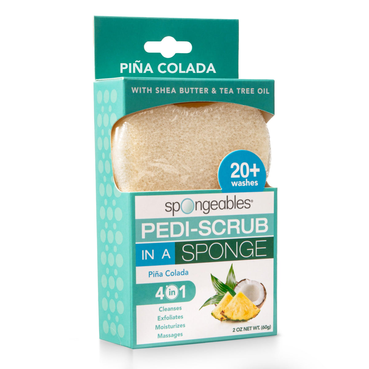 Spongeables front packaging showing product and piña colada scent benefit