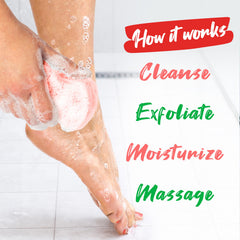 Spongeables held in hand to show size and ease of use for home foot care