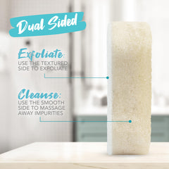 Spongeables Pedi Scrub lather on feet demonstrating cleansing and smoothing benefits