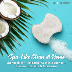 Spongeables Pedi Scrub textured side close-up highlighting exfoliating surface