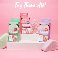 Spongeables staged in a bathroom to show convenient, spa-like shower benefit