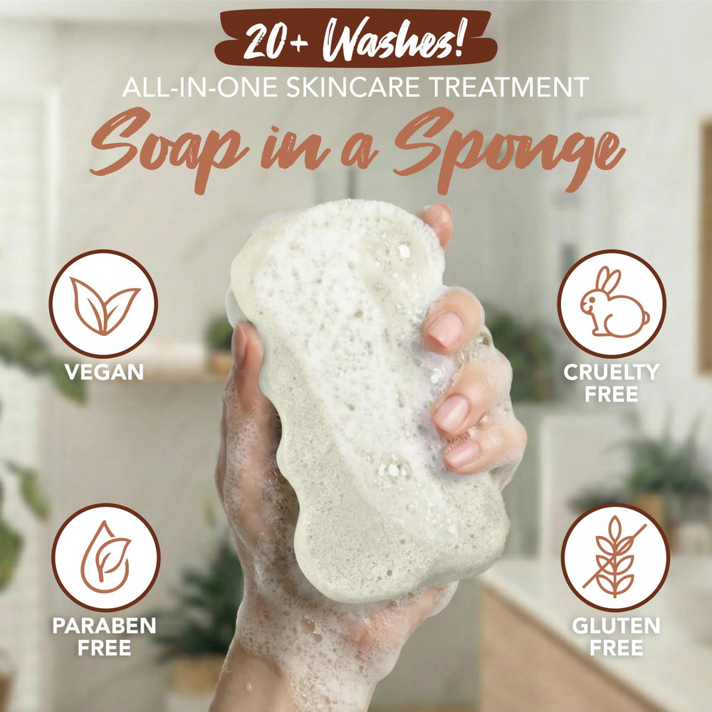 Spongeables smooth side producing lather for moisturizing benefit