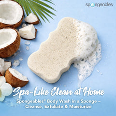 Spongeables close-up textured side highlighting exfoliation benefit