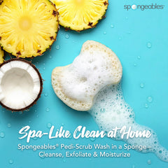 Spongeables textured side close-up exfoliating rough skin effectively