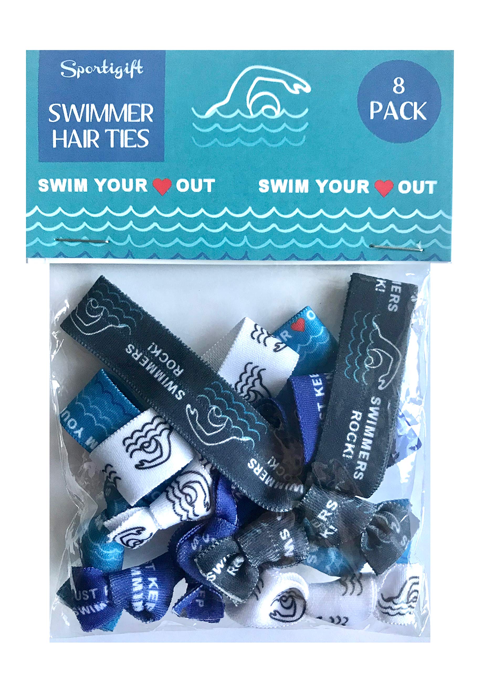 Sportigift in use on swimmer ponytail, secure hold during practice and comfortable fit