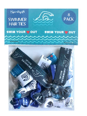 Sportigift in use on swimmer ponytail, secure hold during practice and comfortable fit