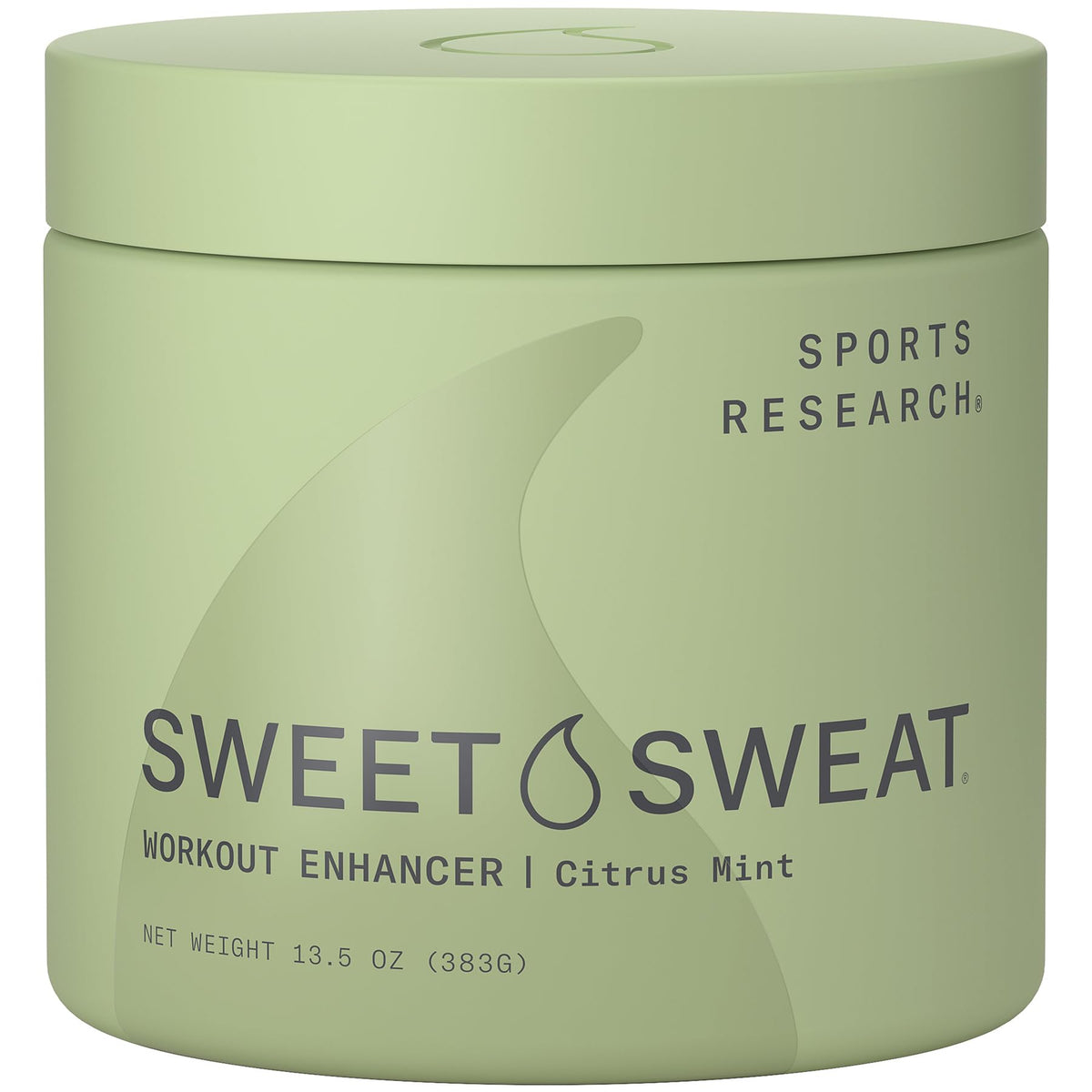 Sports Research jar front view showing clear label and size for identification and value