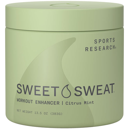 Sports Research jar front view showing clear label and size for identification and value
