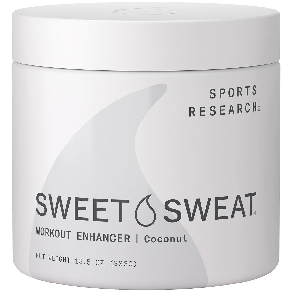 Sports Research jar front view showing label and coconut scent benefit