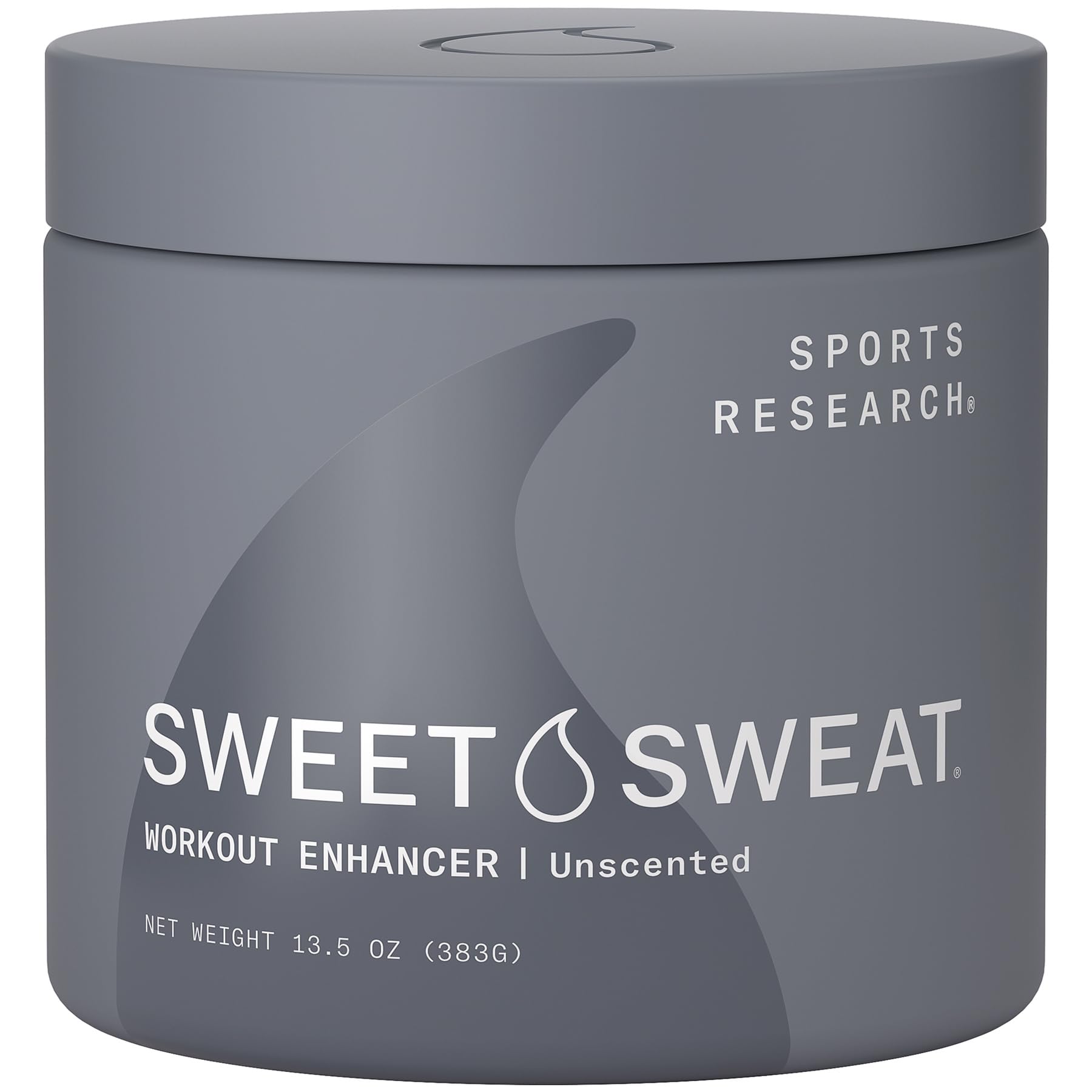 Sports Research Sweet Sweat front jar showing product and jar design benefits warming
