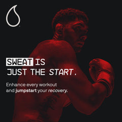 Sports Research Sweet Sweat gel on skin close-up highlighting absorption and warm-up benefit