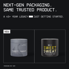 Sports Research Sweet Sweat open jar showing gel texture and easy scooping benefit