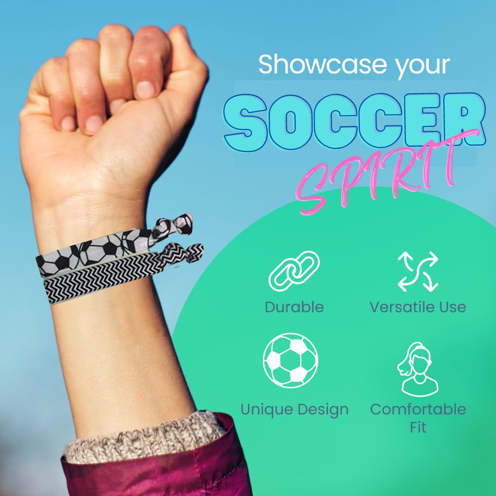 Infinity Collection ponytail on young soccer player wearing SportyBella tie, comfortable hold