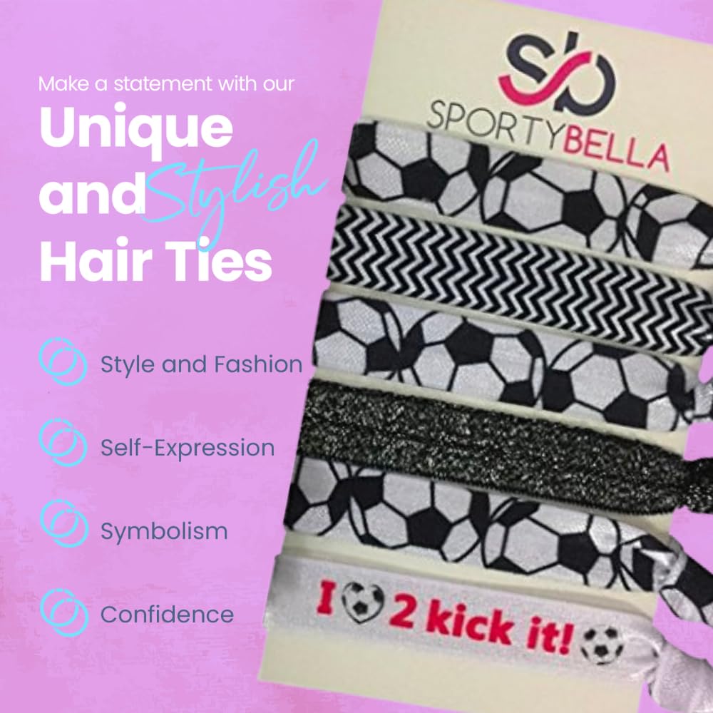 Infinity Collection six hair ties arranged on grass, ideal team giveaway visual