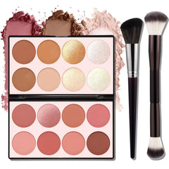 SPRINGSKY palette front view showing full 16-color selection and included brushes for versatile looks