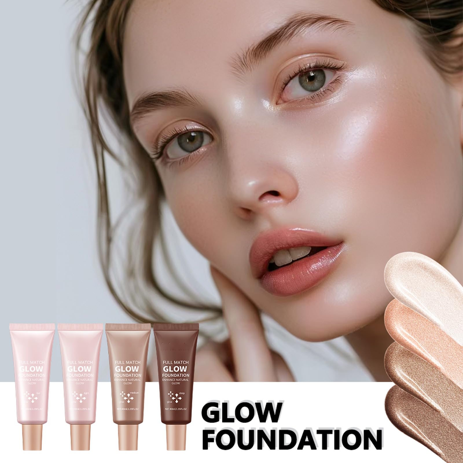 SPRINGSKY glotion mixed into foundation to create all-over radiant finish