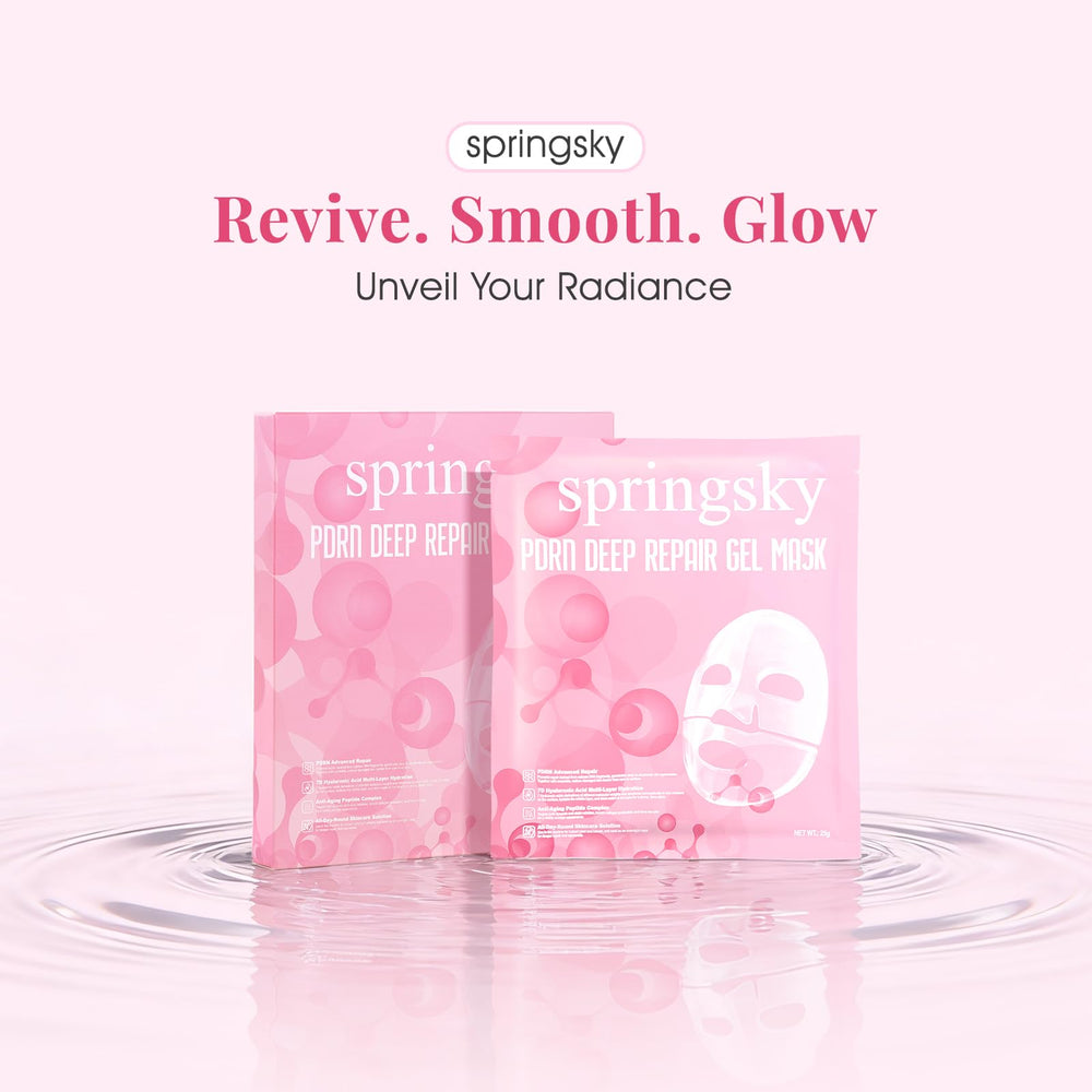 SPRINGSKY jar with gel on fingertip demonstrating rich hydration