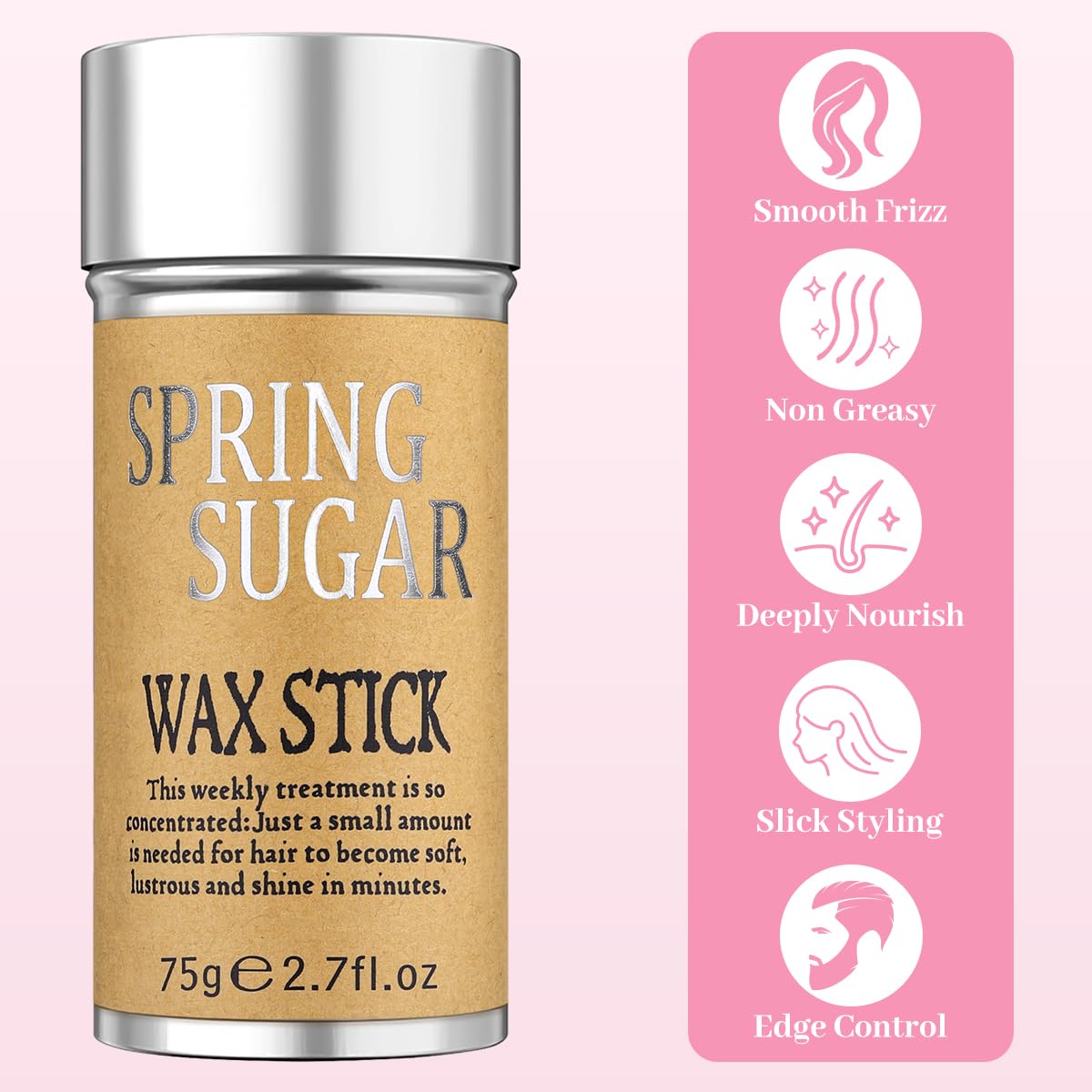 SPRINGSUGAR wax stick close-up showing smooth texture and travel-friendly size