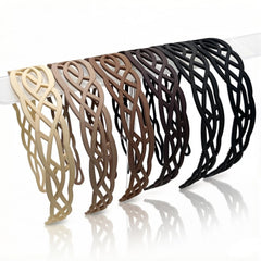 Springtime front view of 6-pack headbands showing neutral gradient and lattice design for versatile styling