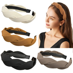 Springtime headband in makeup routine showing hands-free styling benefit