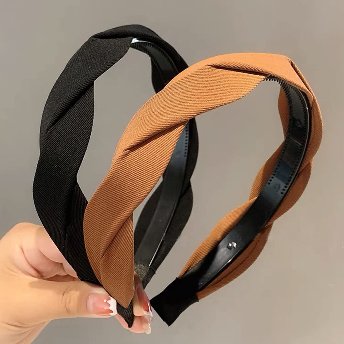 Springtime headbands in hand for scale and sturdy flexible frame