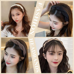 Springtime headband worn on long hair showing even distribution and control