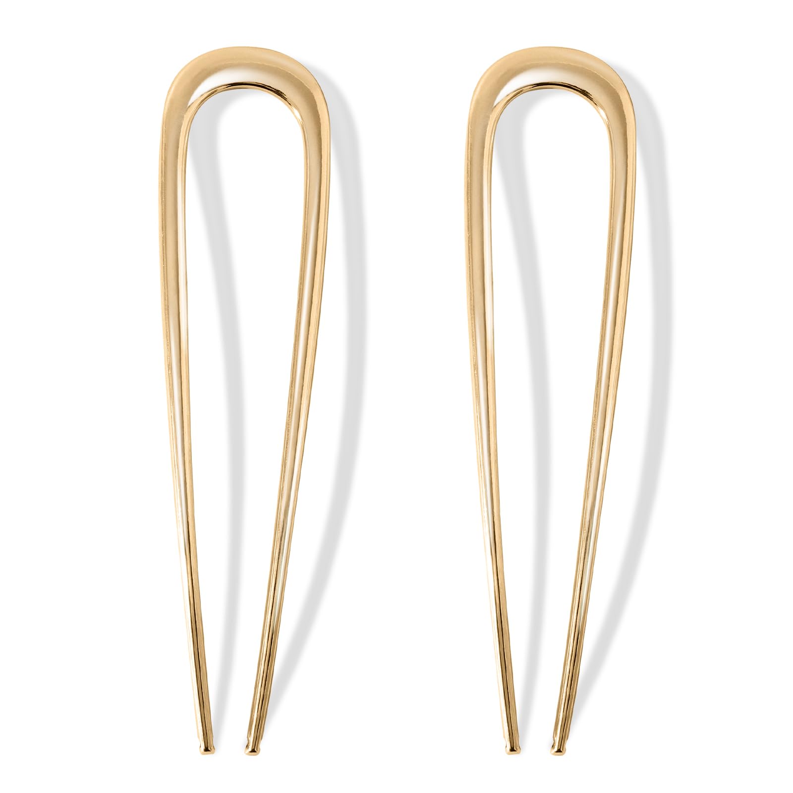 Srevela gold French pin front view showing slim profile and polished look for secure styling