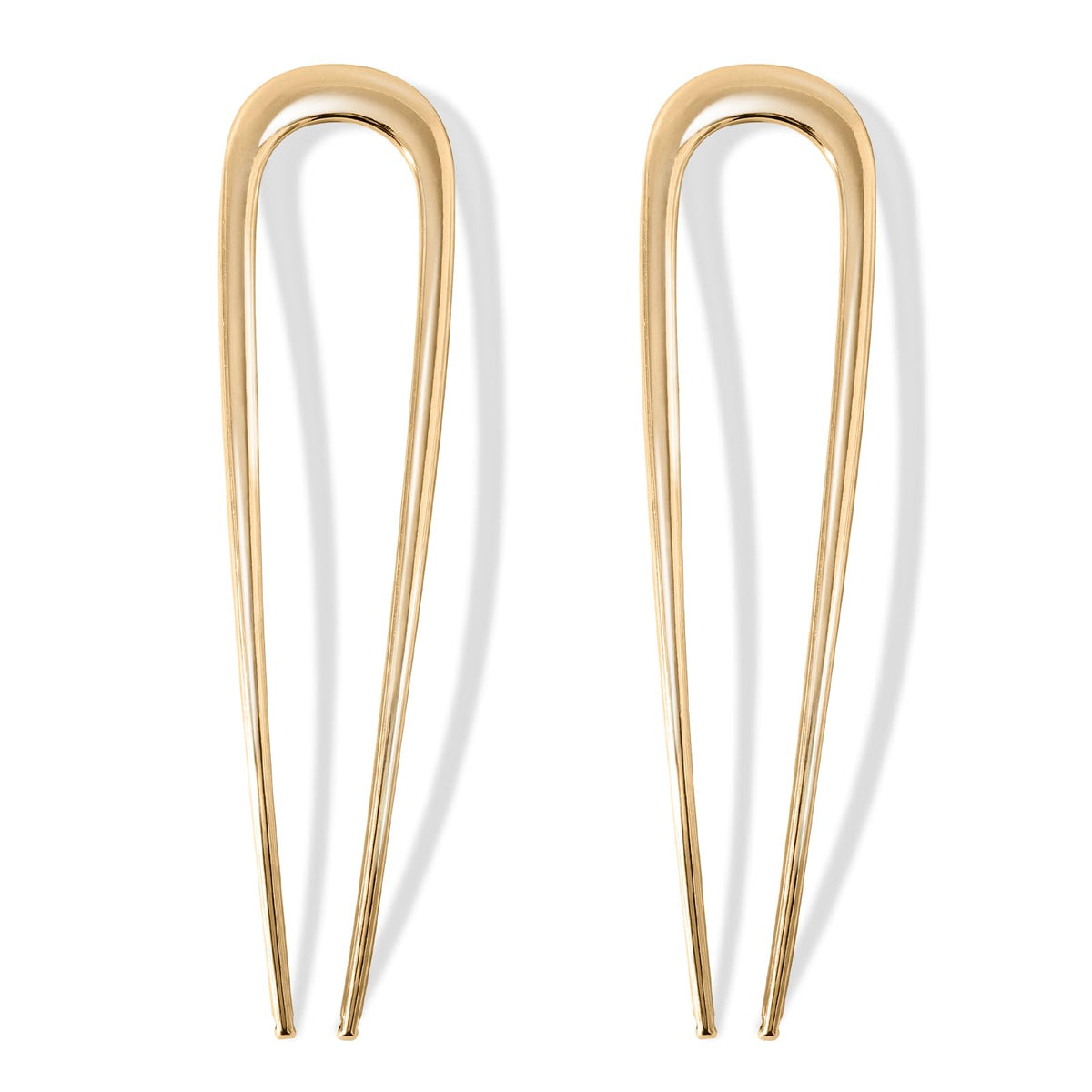 Srevela gold French pin front view showing slim profile and polished look for secure styling