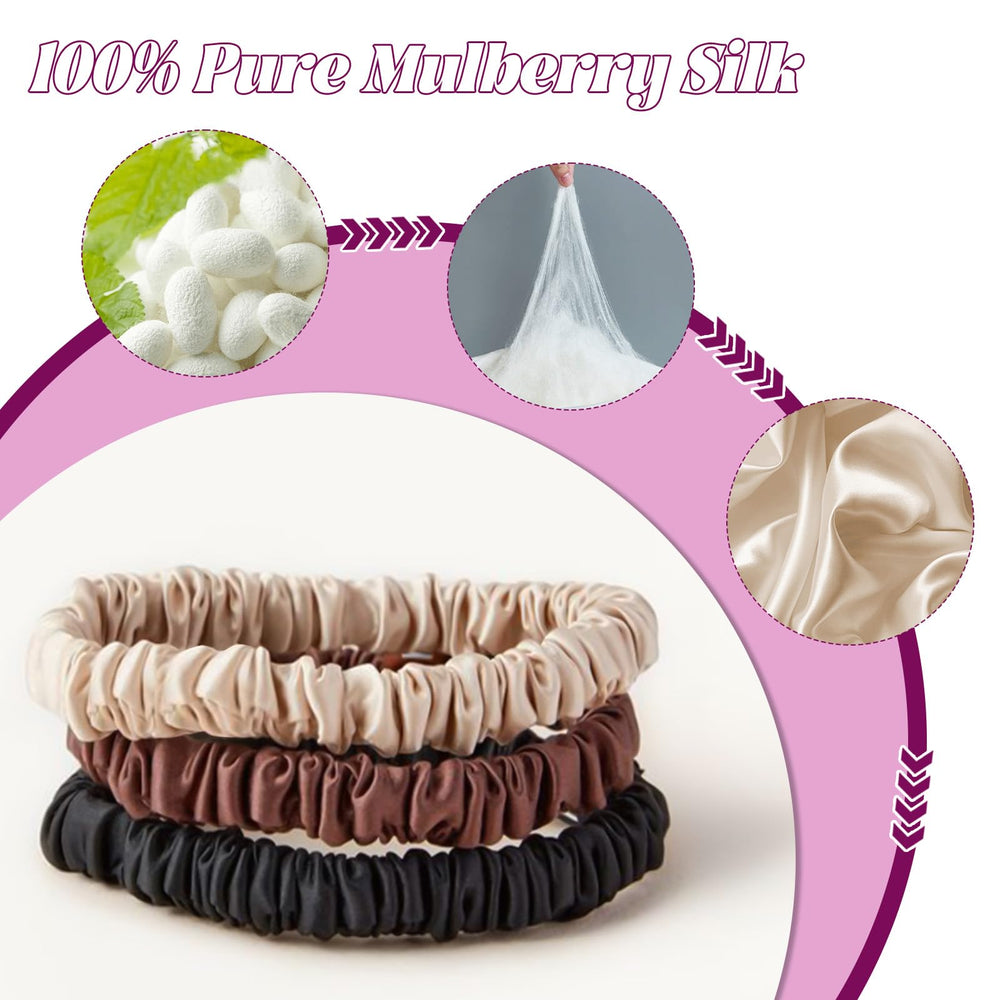Srevela scrunchie securing a ponytail showing gentle hold and minimized creasing benefit