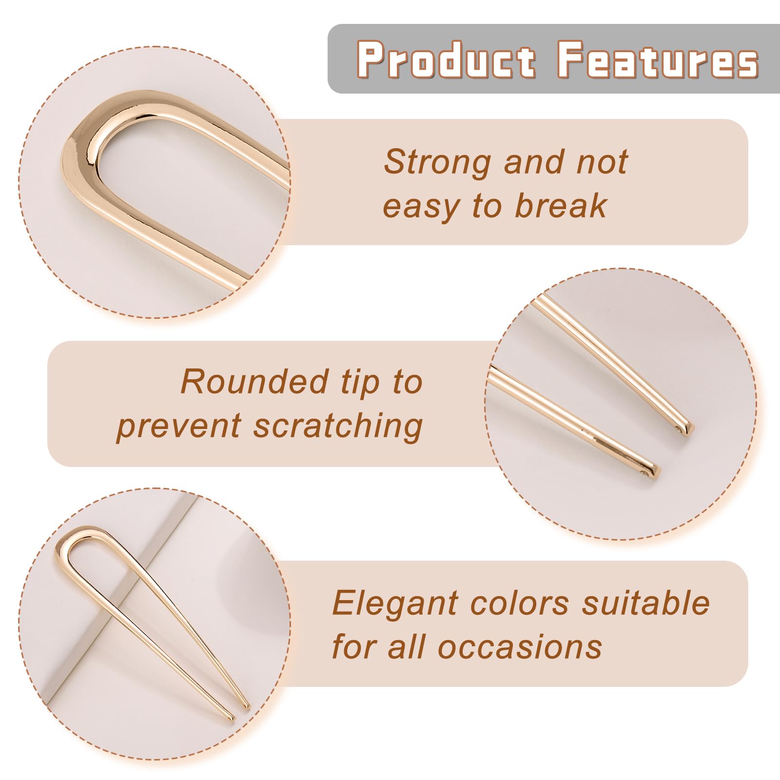 Srevela pins beside a ruler showing 5.5-inch length for thick and long hair