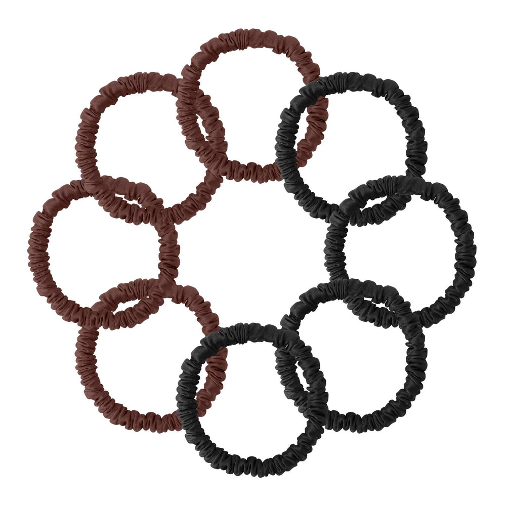 Srevela scrunchie beside ruler showing elastic size for three turns benefit
