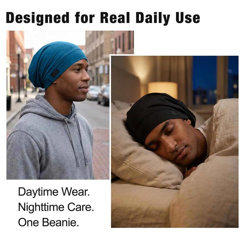 Srevela black and navy bonnets side-by-side offering choice and travel-ready convenience