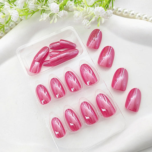 SRIMNUYY close-up glossy nail surface highlighting chrome shine and durable finish