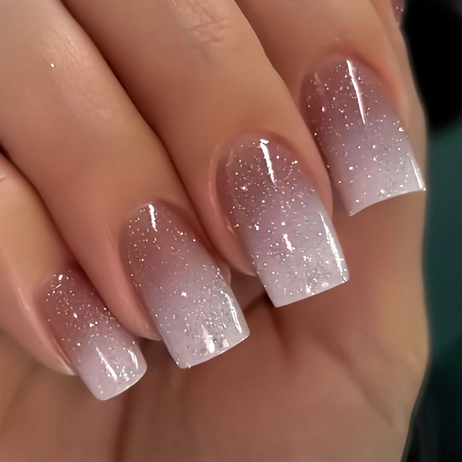 SRIMNUYY front packaging showing 24-piece press-on nails set benefits easy application
