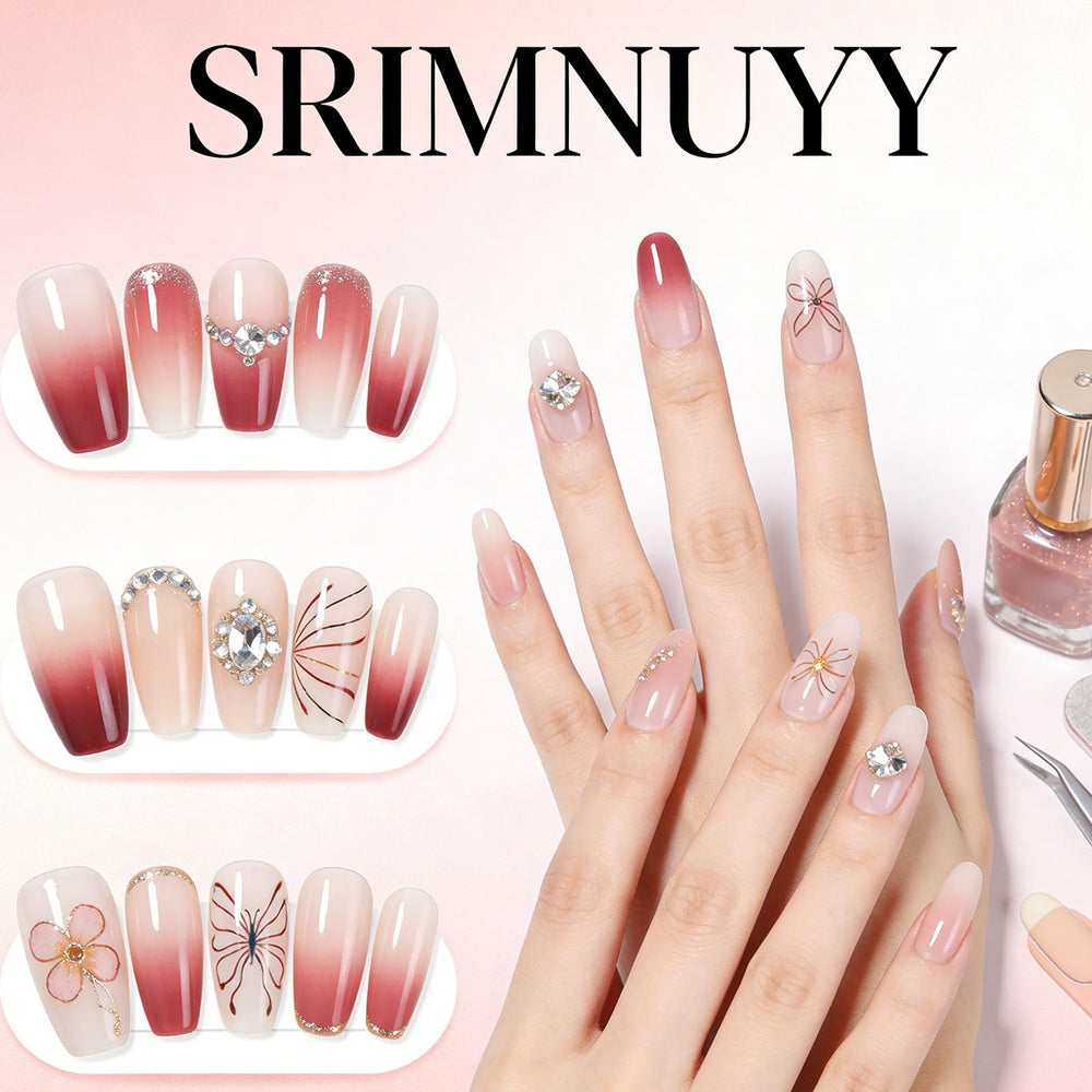 SRIMNUYY size comparison chart on fingers helping pick correct nail fit