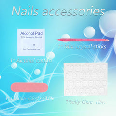 SRIMNUYY nails beside finger for scale showing medium square size and fit