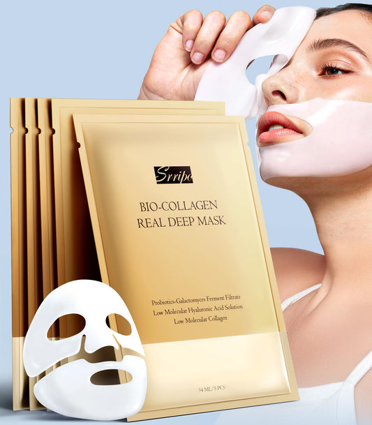 Srripo front packaging showing product benefits and five masks