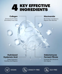 Srripo ingredients display with galactomyces and collagen for nourishment