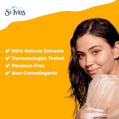 St. Ives close-up of wash texture and tiny exfoliant particles showing gentle smoothing action