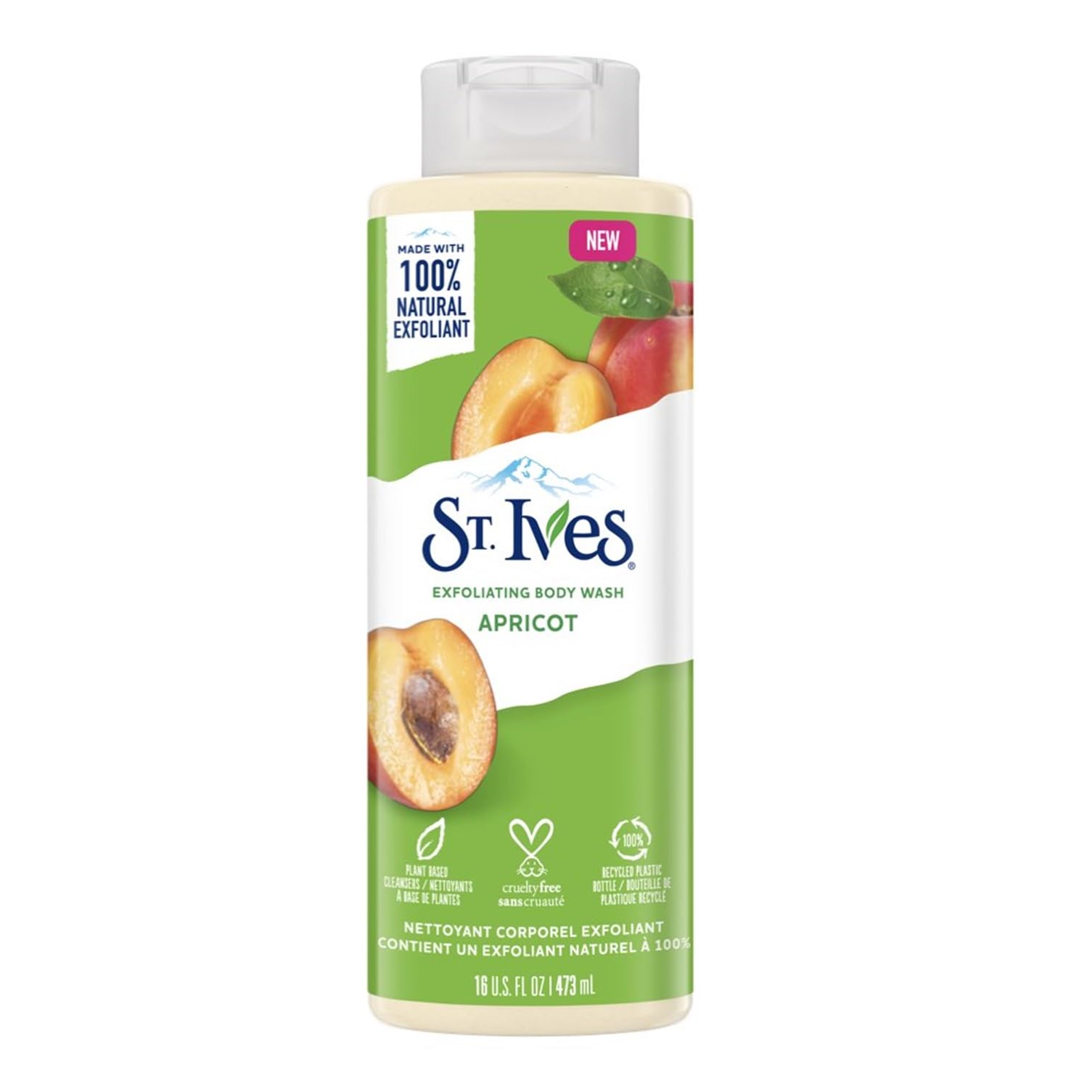 St. Ives front packaging showing bottle and label for clear identification and storage benefit