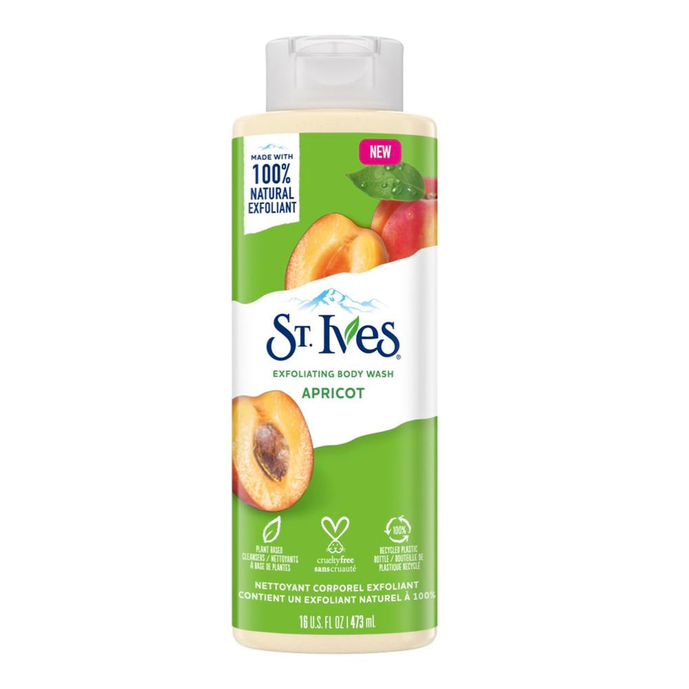 St. Ives front packaging showing bottle and label for clear identification and storage benefit
